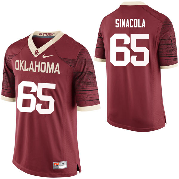 Oklahoma Sooners #65 Mario Sinacola College Football Jerseys Limited-Crimson